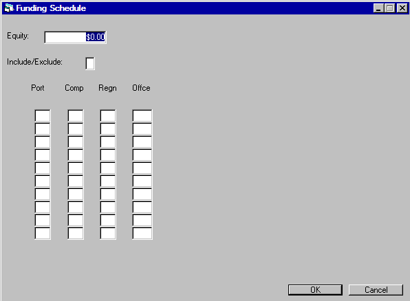 Function schedule selection dialog