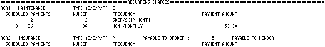 Recurring Charges section (with Extended Recurring Charges module)