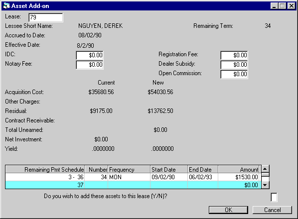 Shows the confirmation message on the Asset Add-On screen.