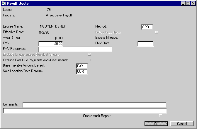 The General Information screen
