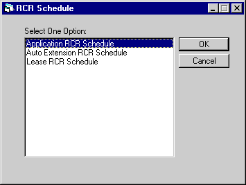 RCR Schedule