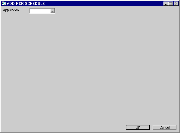 Add RCR Schedule dialog