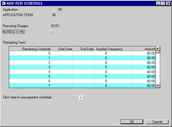 Recurring Charges Payment Schedule