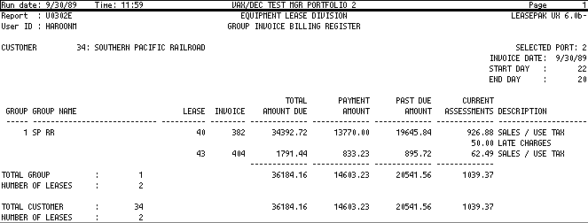 Group Invoice Billing Register