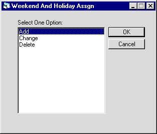 Calendar Functions dialog