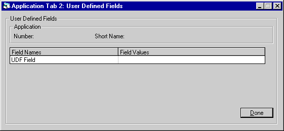 The User Defined fields dialog