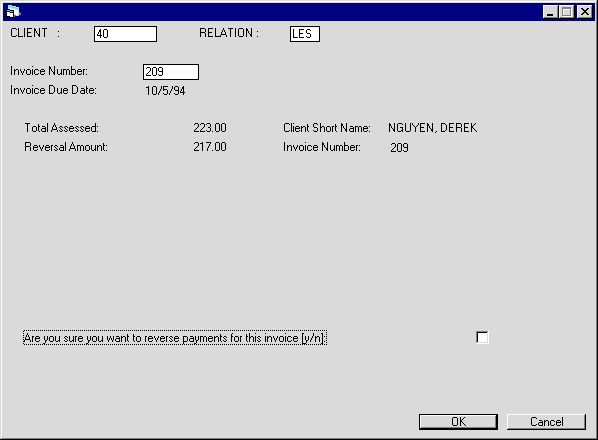 The Assessments screen