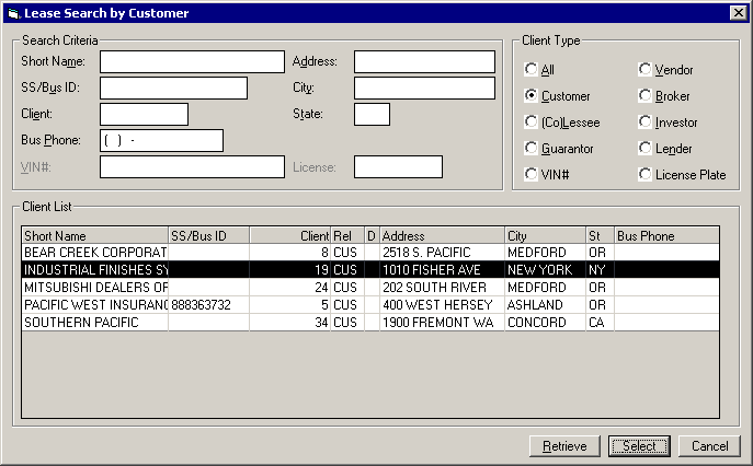 Customer's list