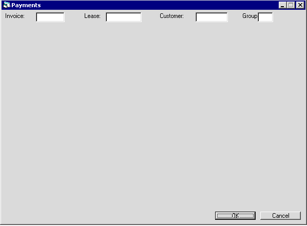 Payments Selection dialog