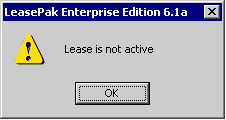 Lease is not Active