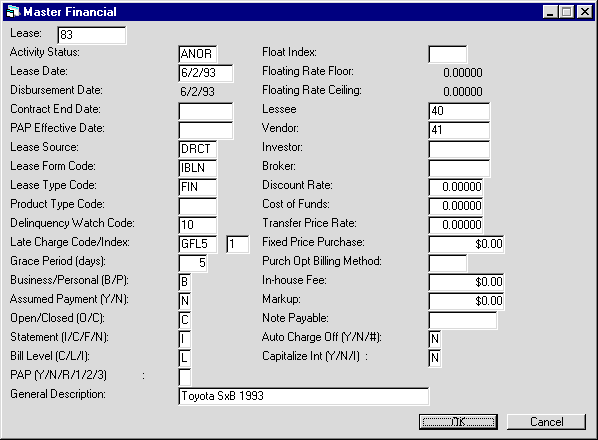The General Information screen.