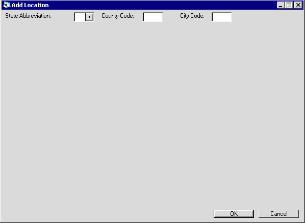 Location selection screen.