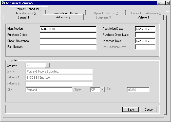 The Additional tab