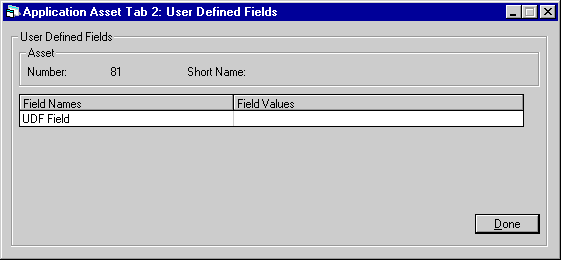The User Defined Fields dialog