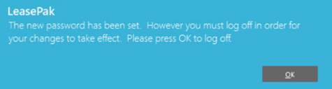 New password message
