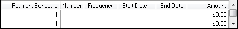 Payment Schedule grid for booking/rebooking/extension updates