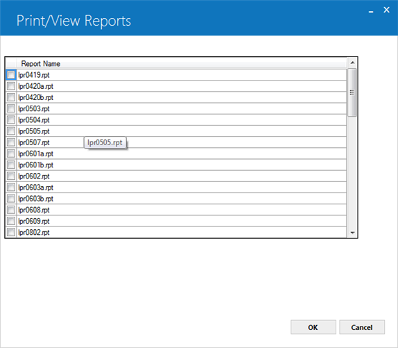Report listing.