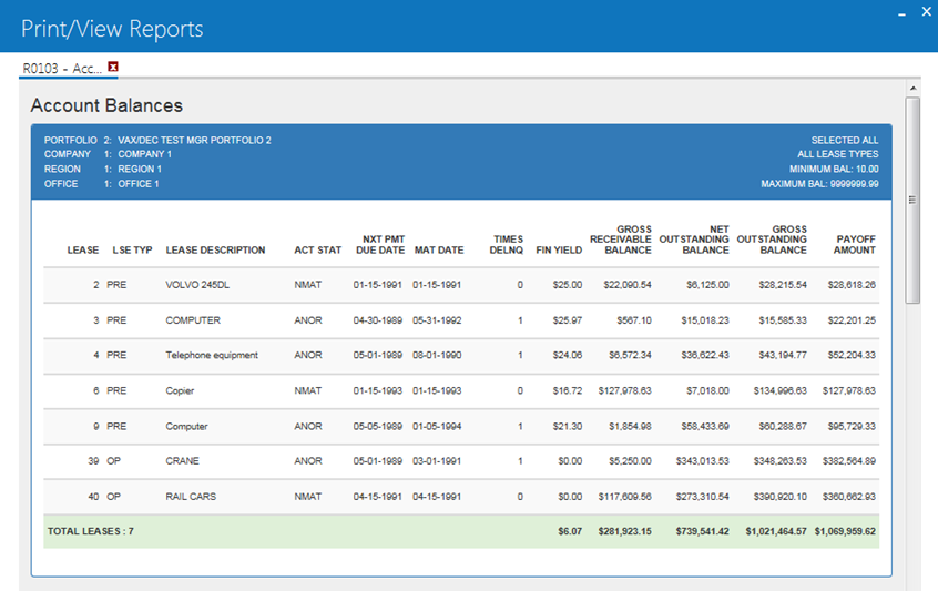 Report view.