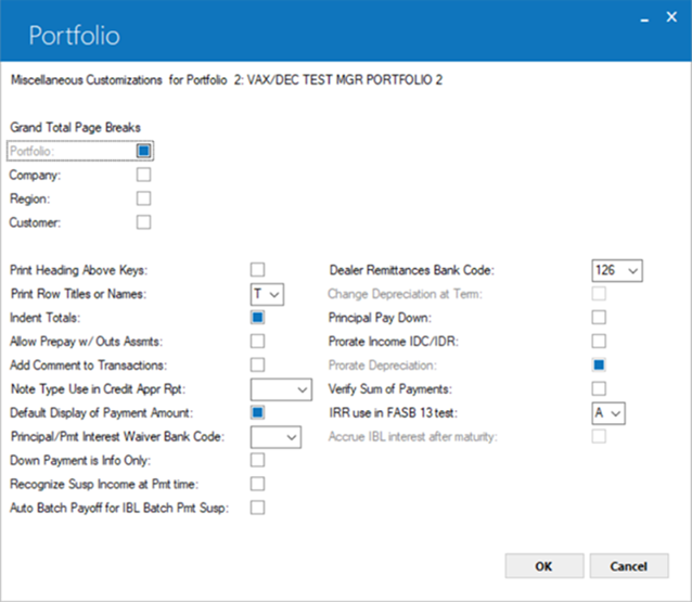 Grand Total Page Breaks, Miscellaneous Settings
