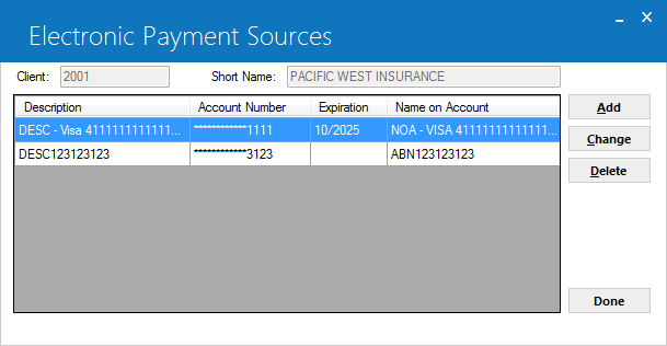 Electronic Payment Source