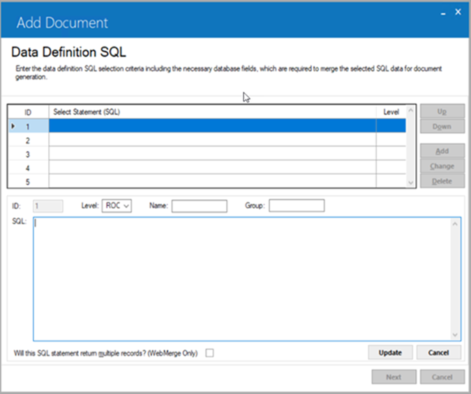Data Definition SQL