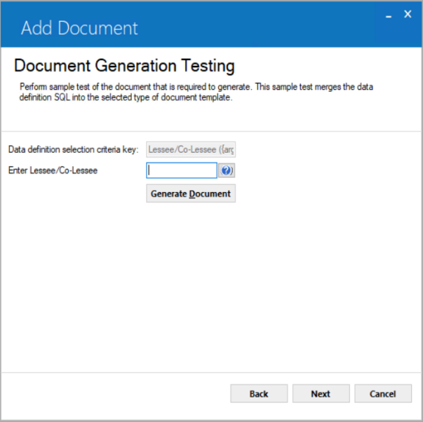 Document Generation Testing