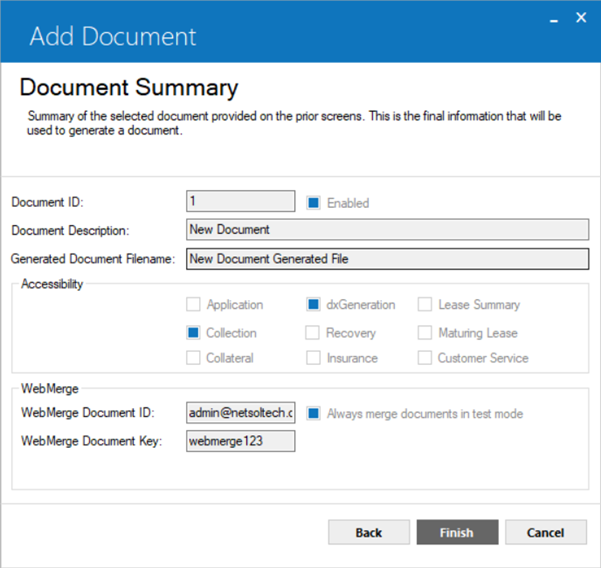 Document Summary (WebMerge)