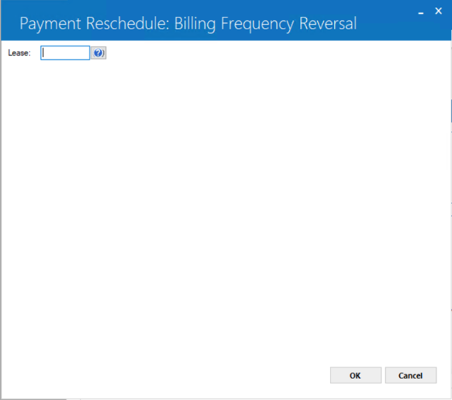 Billing Frequency Reversal Lease Selection.