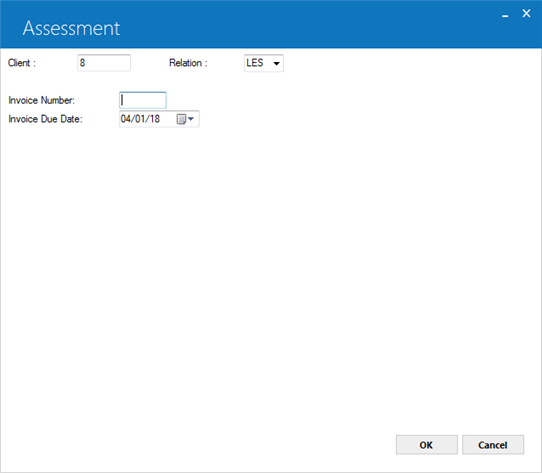 The Invoice Number and Date screen