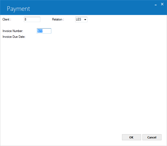The Invoice Number and Date screen