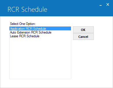RCR Schedule