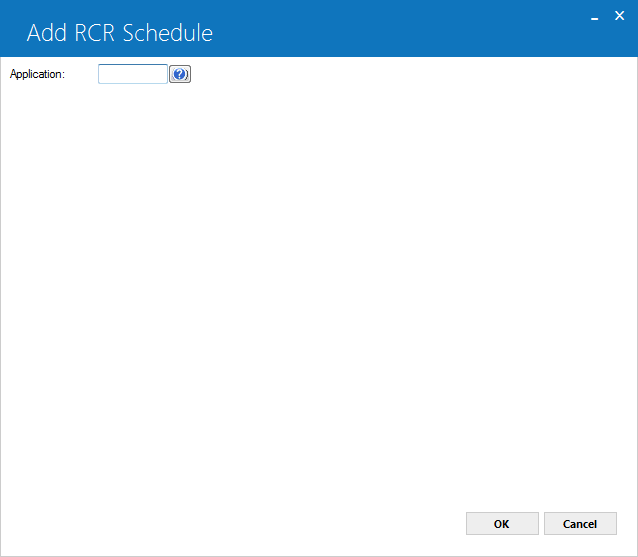 Add RCR Schedule dialog