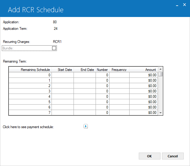 Recurring Charges Payment Schedule