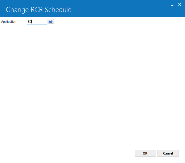 Change RCR Schedule dialog
