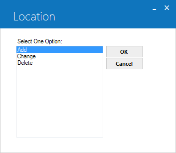 The Location options dialog box
