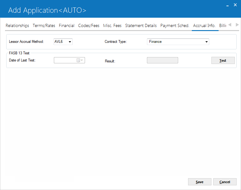 The Accrual Information tab
