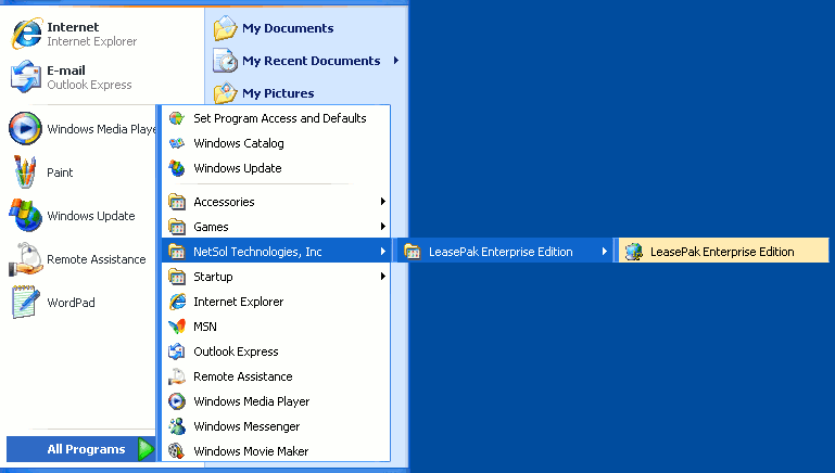 LeasePak from the Windows Start Menu