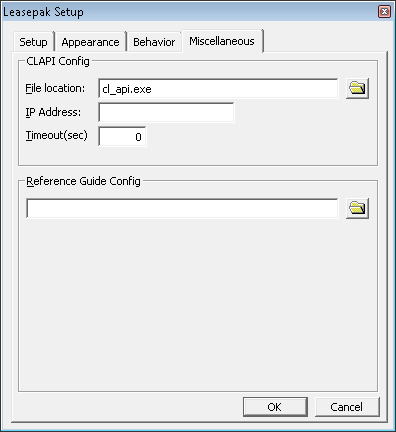 Miscellaneous tab