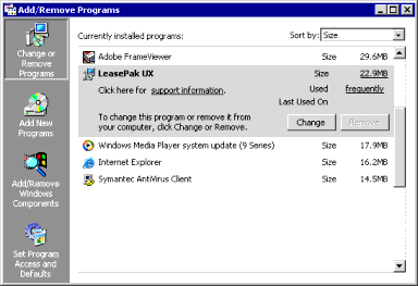 Add/Remove Software or Programs