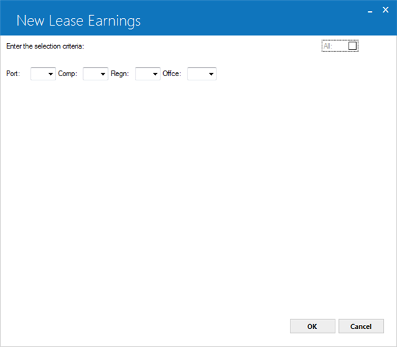 The new lease earnings report selection criteria.