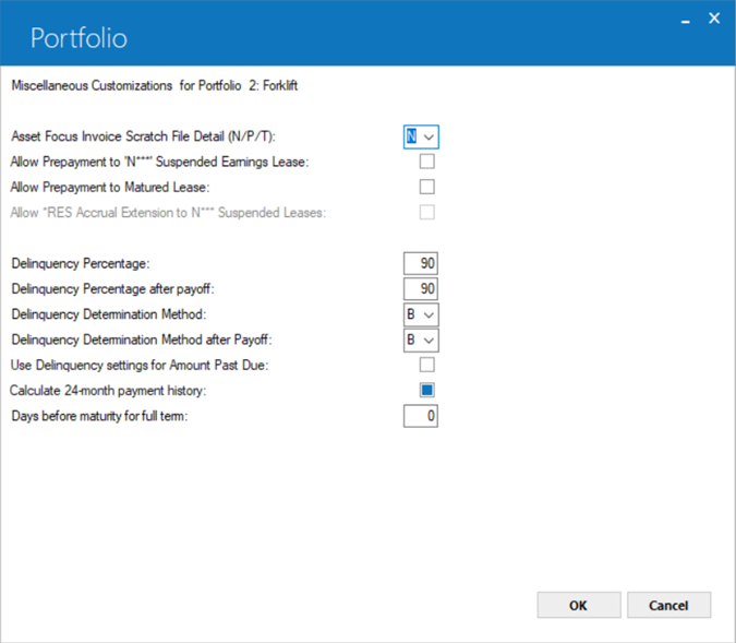 Asset Focus, Suspended Earnings, Dealer Settings