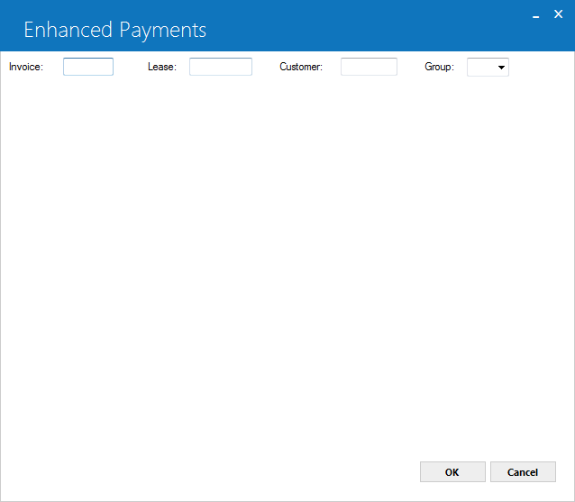 Enhanced Payments Selection dialog